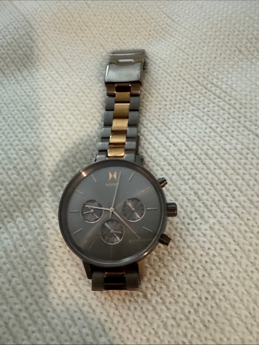 MVMT Gray Dial Two-Tone Gold and Gray Bracelet Chronograph
